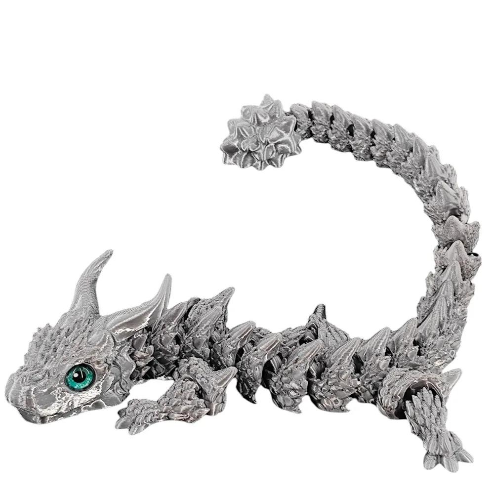 Simulated Eye 3D Printed Dragon All-In-One Molding Chinese Dragon 3D Printed Diceratops Dragon Rotatable Flexible