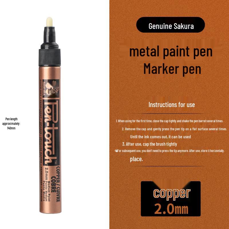 Japan Sakura Gold & White Oil-Based Paint Pen Set for Black Card Art & Drawing