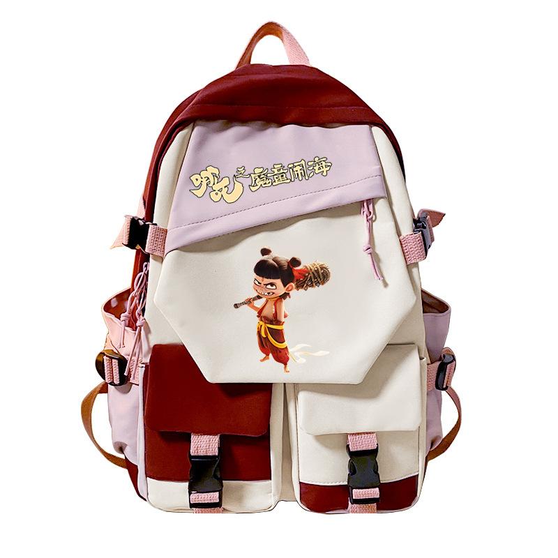 

Милый мультфильм «Нечжа: Дьявольское дитя, бушующее море», легкий школьный рюкзак большой вместимости для учеников начальной и средней школы No specification