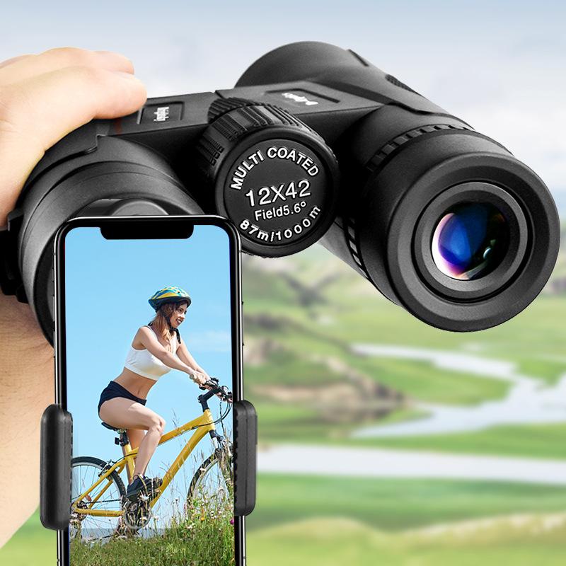 Factory Wholesale 12x42 Binoculars Adult Outdoor Night Vision High-definition Foreign Trade Direct Supply Telescope.
