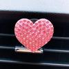 Diamond Rhinestone Peach Heart Car Air Vent Aromatherapy Clip - Love Car Perfume Decoration