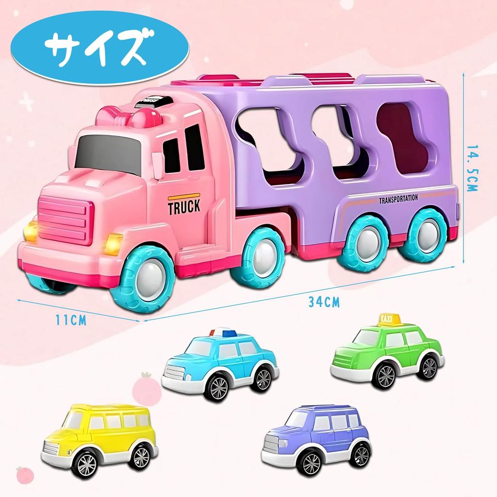 HIWO Toy Cars for Boys Ages and 6 and Educational Toy Set of 5 Large and Small Vehicles Large Truck 4 Mini Construction Fire Indoor Mini Educational