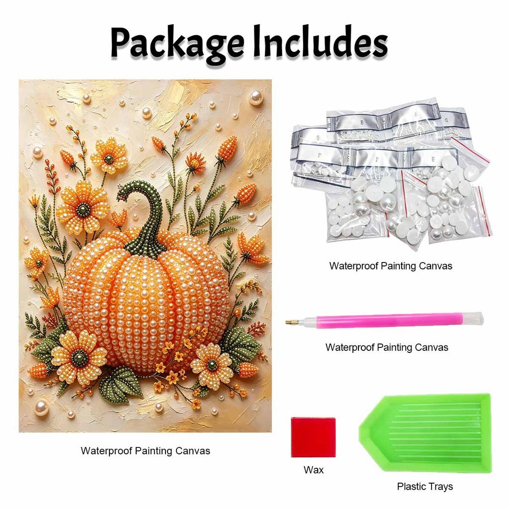 Kit Pittura Perle di Halloween Zucca Floreale Fatto a Mano DIY Decorazione Casa Pittura
