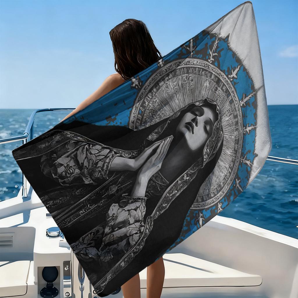 1pc Nun's Prayer Beach Towel Large Quick-Drying Towel For Beach Pool Sport Yoga Gym Home Towel Gift for Friends Sand Free Towel