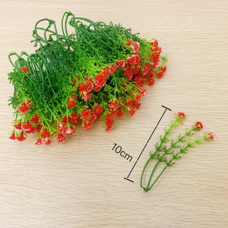 Plastic Baby's Breath Bouquet with Grass - Floral Decoration Materials for Student Crafts