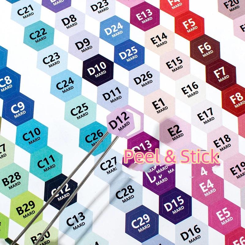 221/302 Color Code Square-Shaped Stickers Labels Stickers Storage Box Accessories Colorful