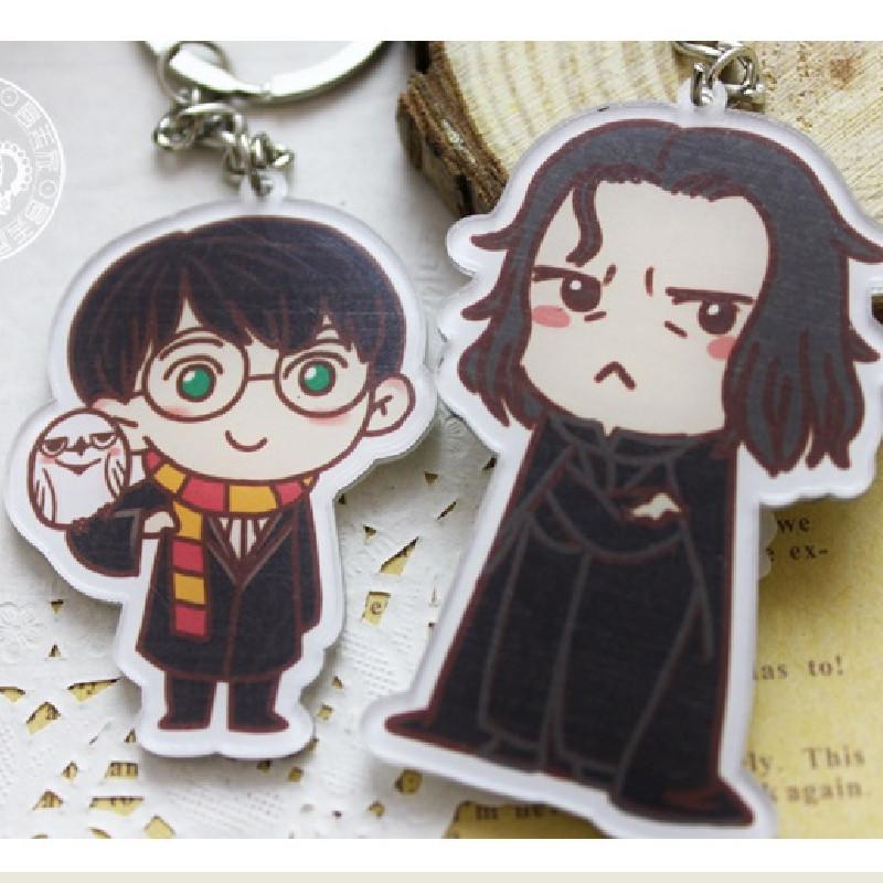 Potter Cartoon Harry Snape Malfoy George Bill Movie Character Pendant Keychain