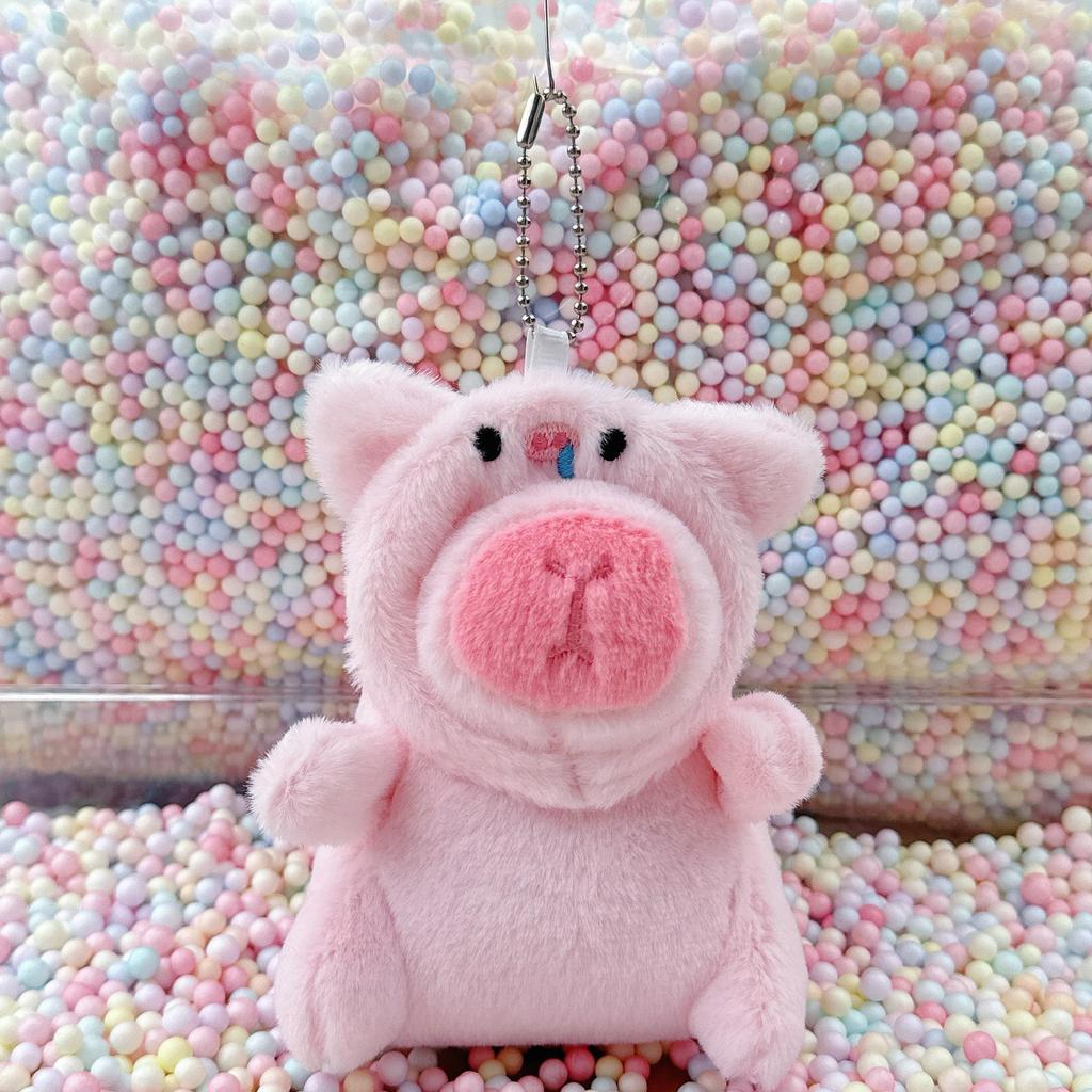 Little Red Book Capybara & Guinea Pig Plush Keychain Ornament