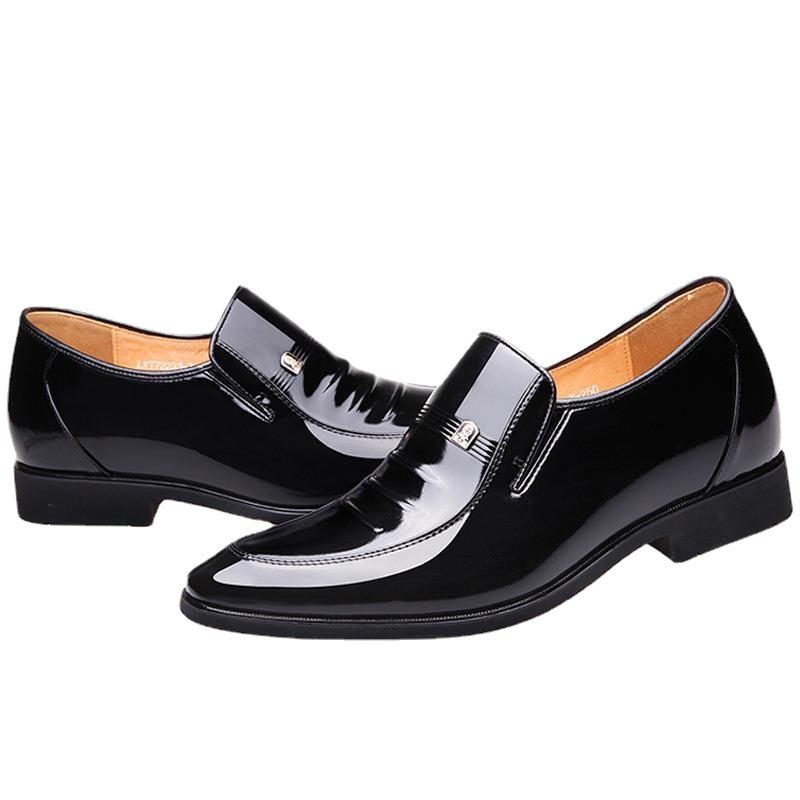 Old man head men's business dress leather shoes inner height increase 6CM wedding shoes pointed men's shoes fashion wedding shoes