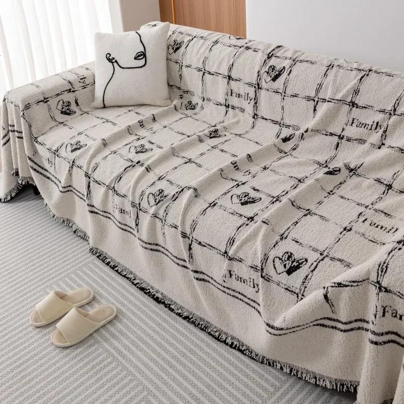 Sofa Cover Cloth Anti Cat Scratch Non Stick Towel Seat Cushion Plush All Season Universal Non Slip Blanket