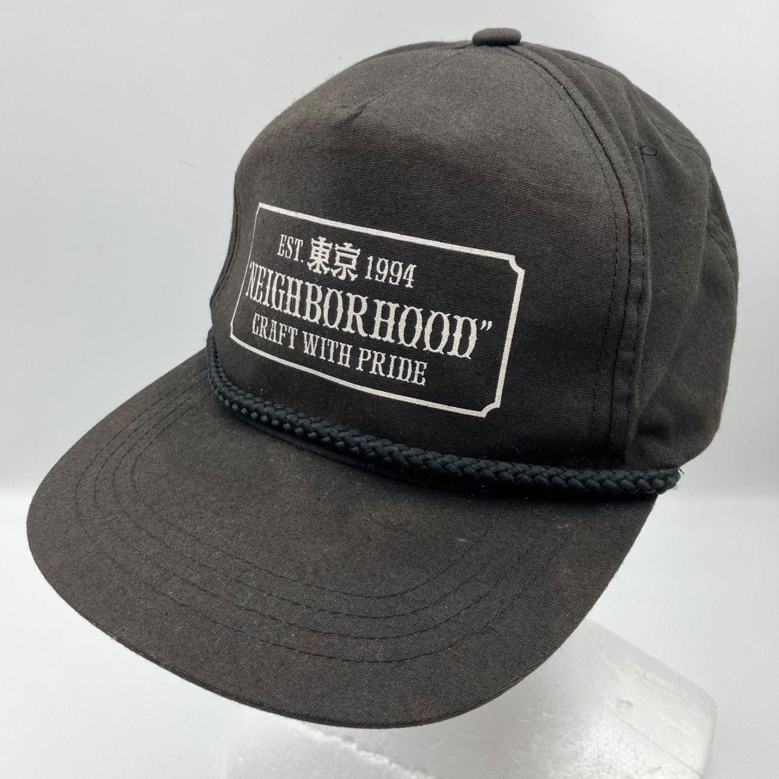 Used NEIGHBORHOOD BAR TOKYO CE-CAP Cap Hat Snapback FREE Logo Black Men s SU-38-12