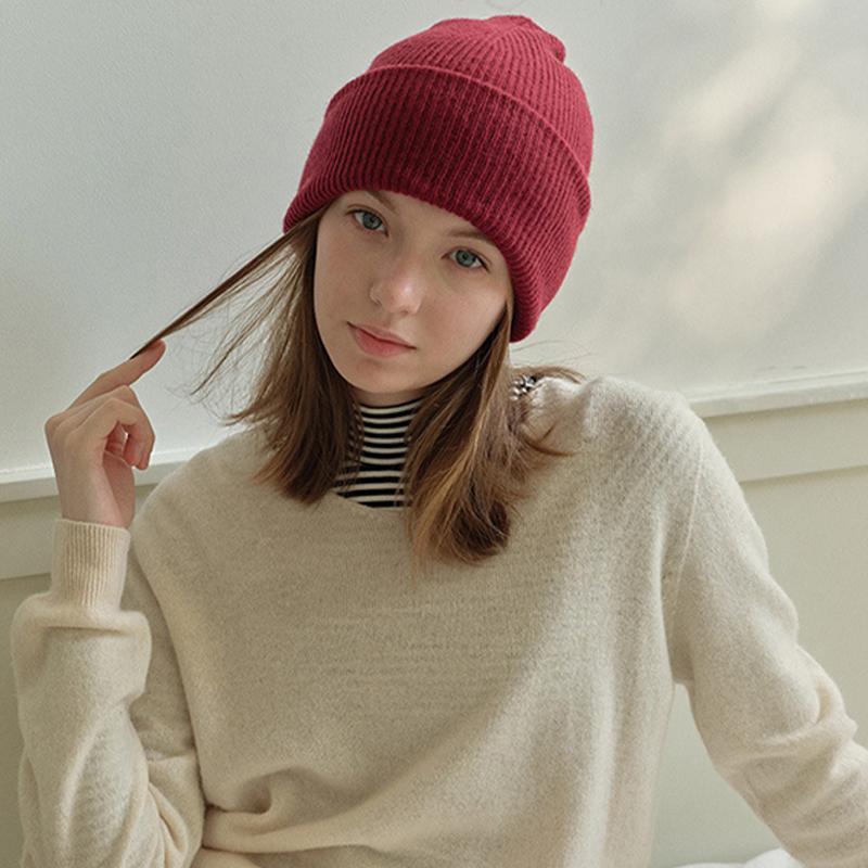 Winter Warm Beanies Casual Thread Hip Hop Hat Adult Women 100% Wool Knitted Skull Cap Gorro Ski Caps Cold Proof Beanies
