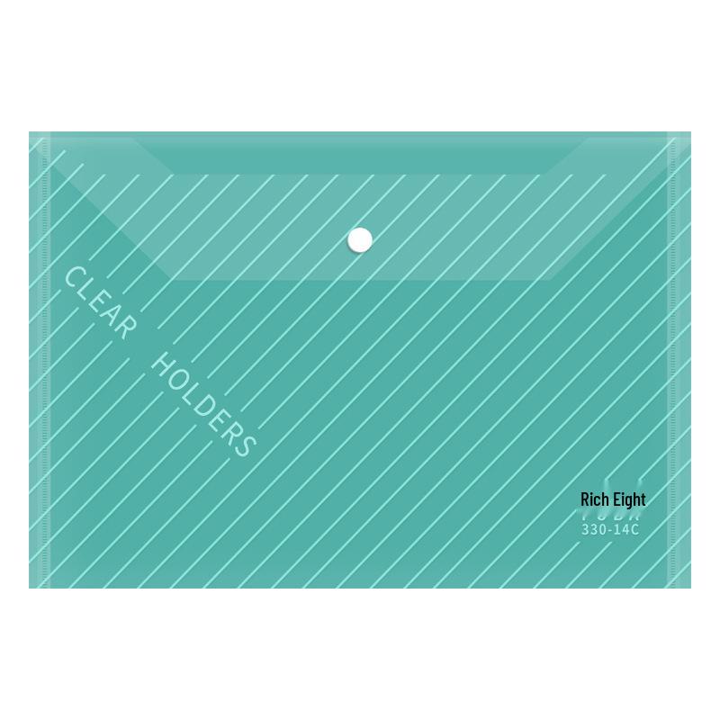 A4 Thickened Transparent Snap Button Document Bag - Waterproof, Large Capacity, Colored Twill Storage.