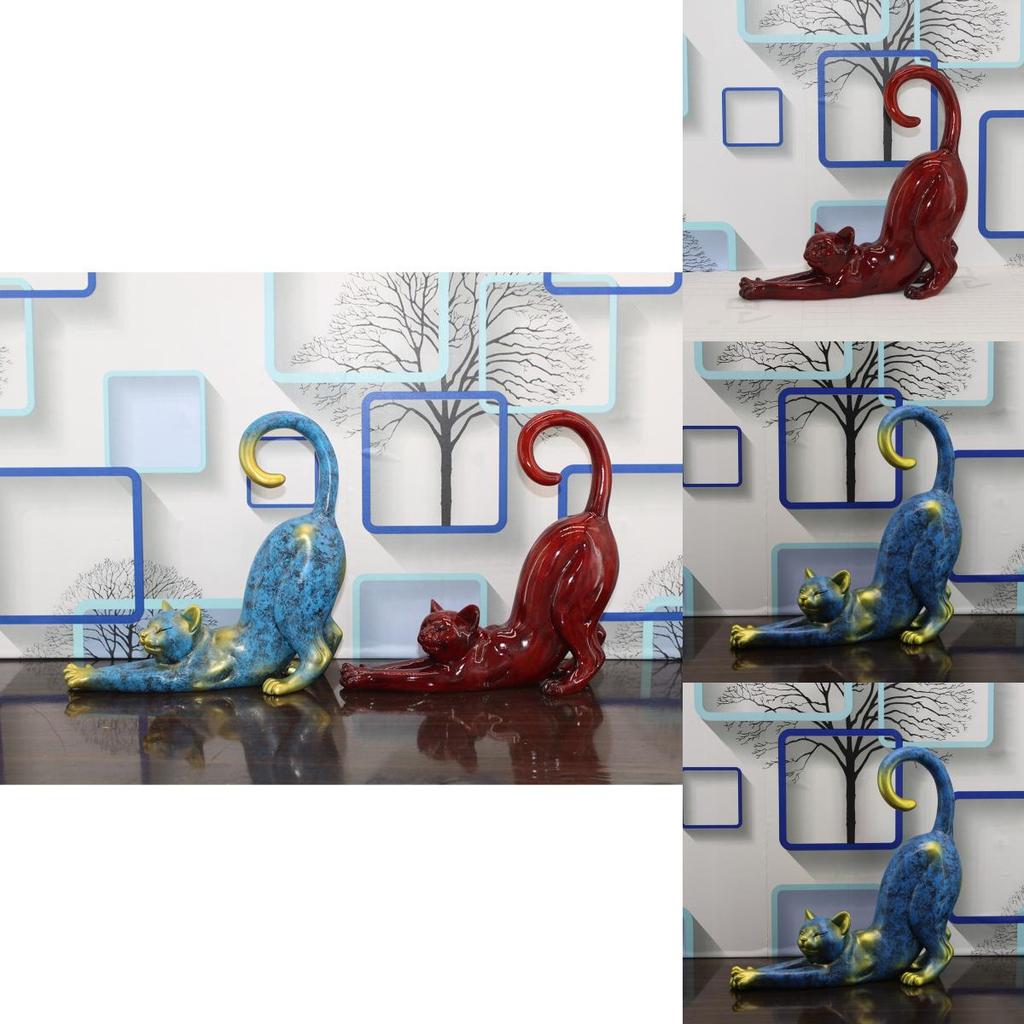 Artistic Resin Cat Ornament For Living Room Accent And Gift Exchanges