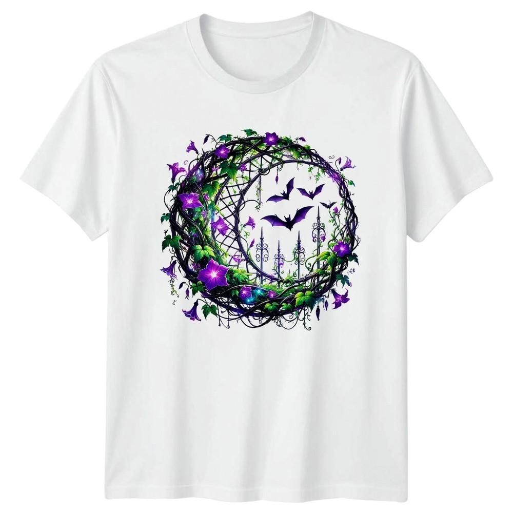 Mystical Bats Morning Glory Moon TShirt Gothic Fantasy Birthday Gift S