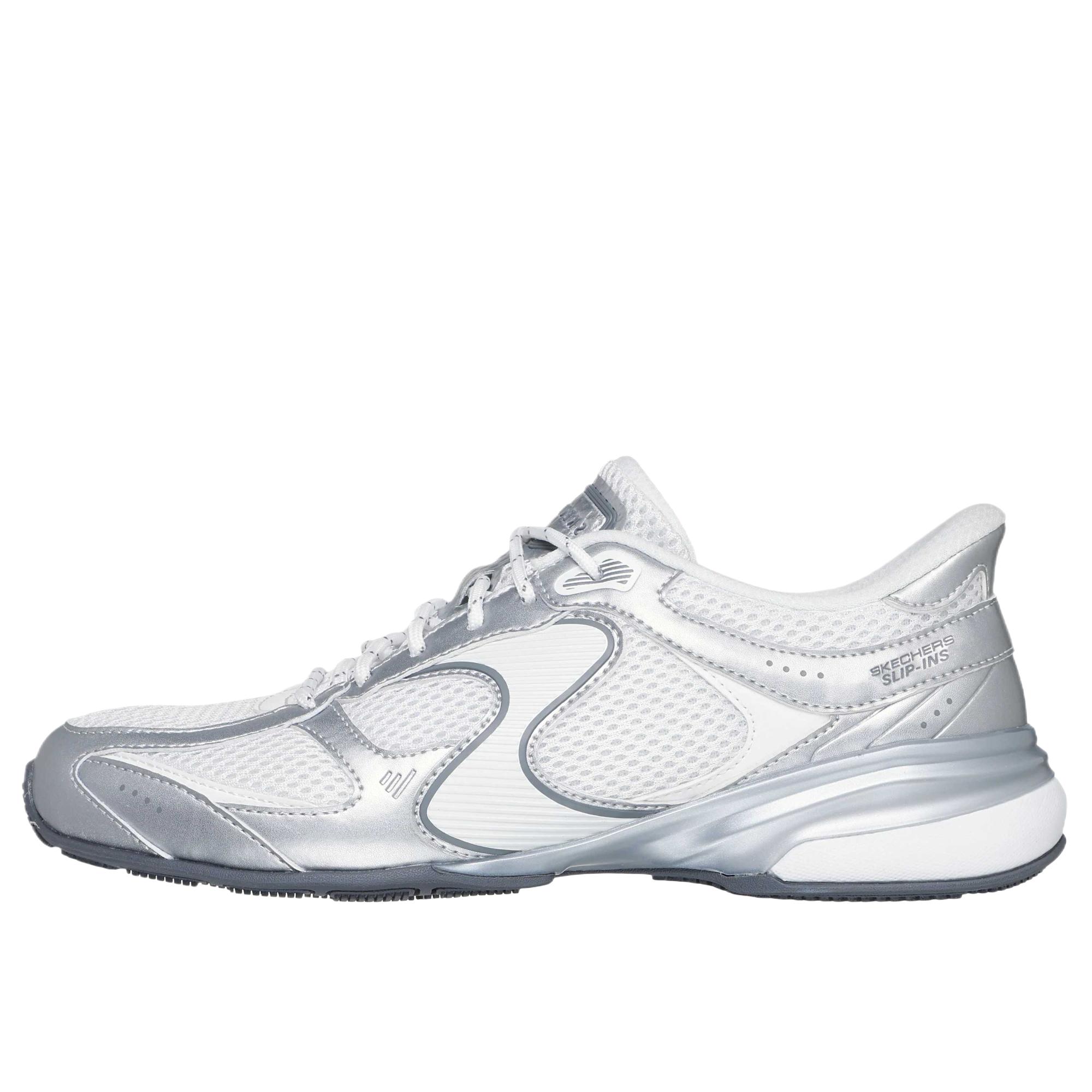 Skechers Exhilarate Metallic Dreams Casual Comfortable Trendy Low-Top Training Shoes Women sneaker White 104532-WSL 35