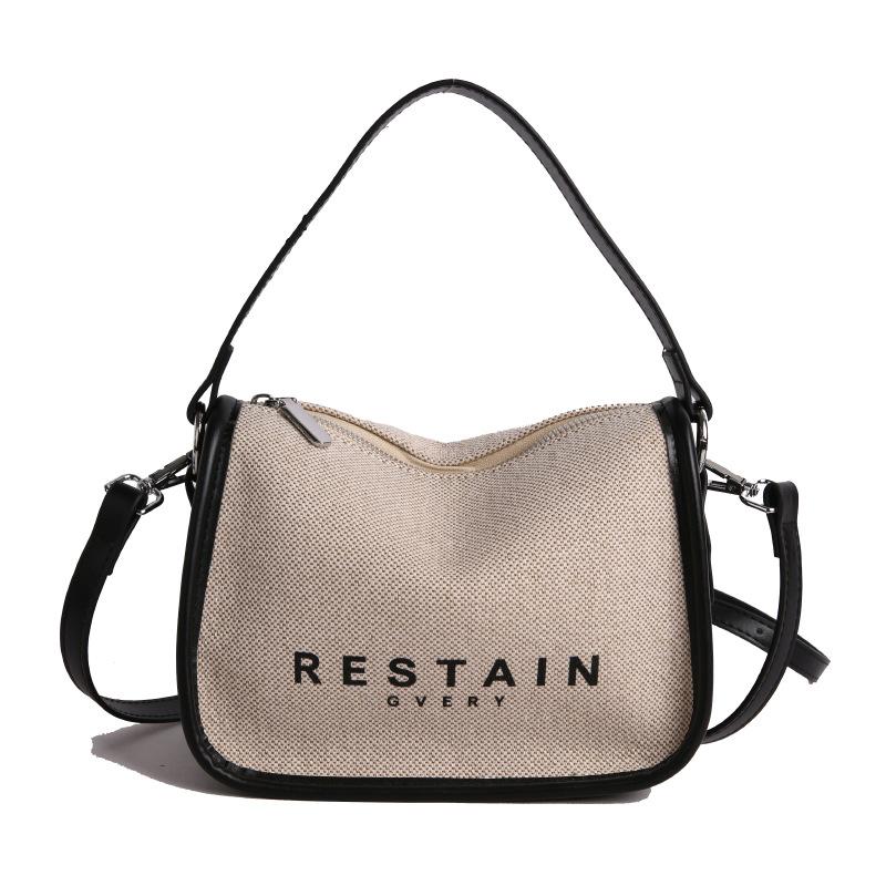 

Trendy canvas letter printed lunch box small square bag women s cross-border new trendy fashion messenger bag shoulder bag women чёрный