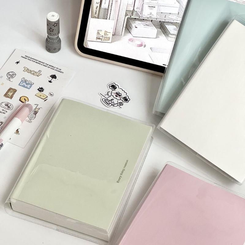 Macaron Verdicktes Notizbuch 400 Seiten Große Kapazität Transparente Kunststoffhülle Notizbuch Schüler Büro Schreibjournal