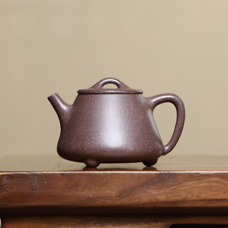 

120ml Authentic Yixing Purple Clay Teapots Handmade High Stone Scoop Pot Raw Ore Purple Jade Gold Sand Mud Kettle Zisha Tea Set