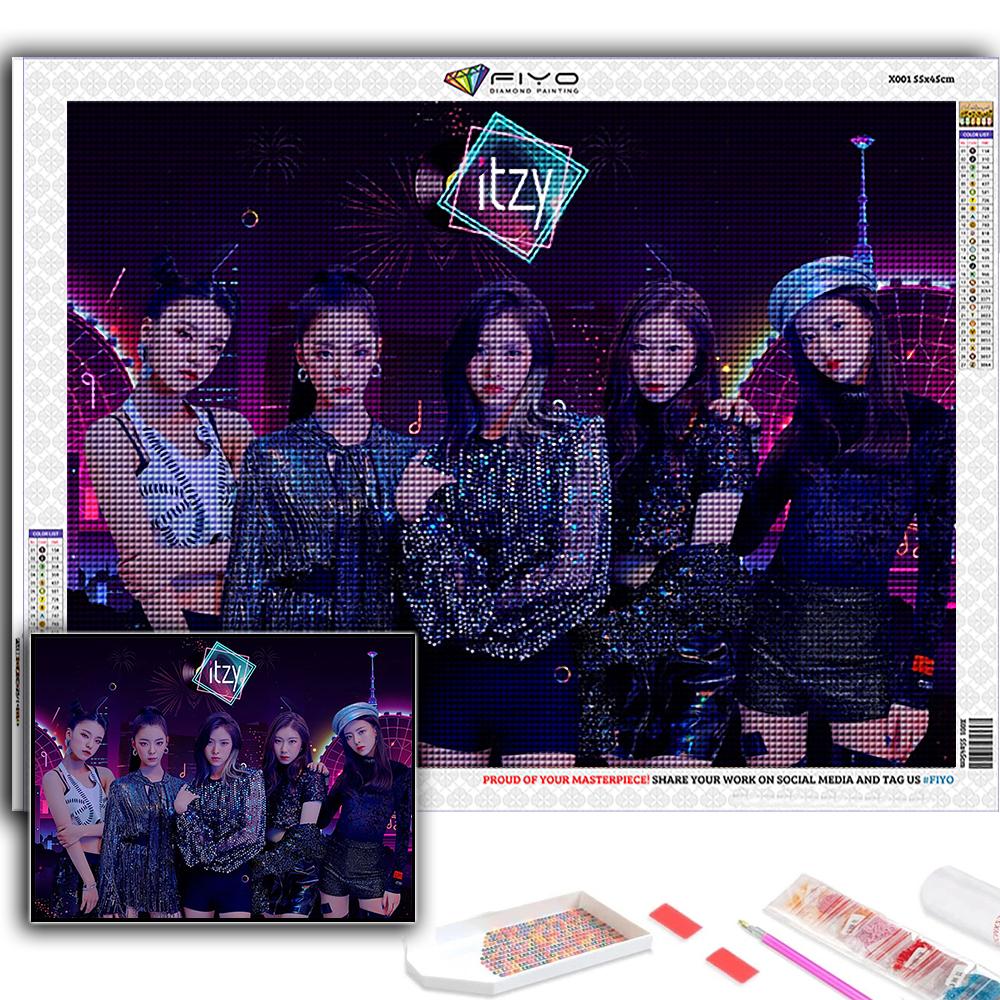 

5D DIY Diamond Painting Korean Girl Group ITZY Вишивка хрестиком Алмазна художня вишивка Мозаїка Home Deco Full Round 20X30CM