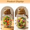 Bärenförmiges Salatglas mit integriertem Löffel Tragbarer Kunststoffbehälter für Overnight Oats Obst Auslaufsicherer Transparenter Salatbehälter