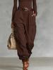 Street Multi-Pocket Workwear Pants Women Loose Wide Leg Casual Long Pants