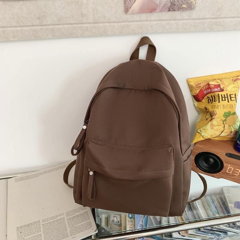 Solid Color Backpack Female Schoolbag Female Student Backpack Male