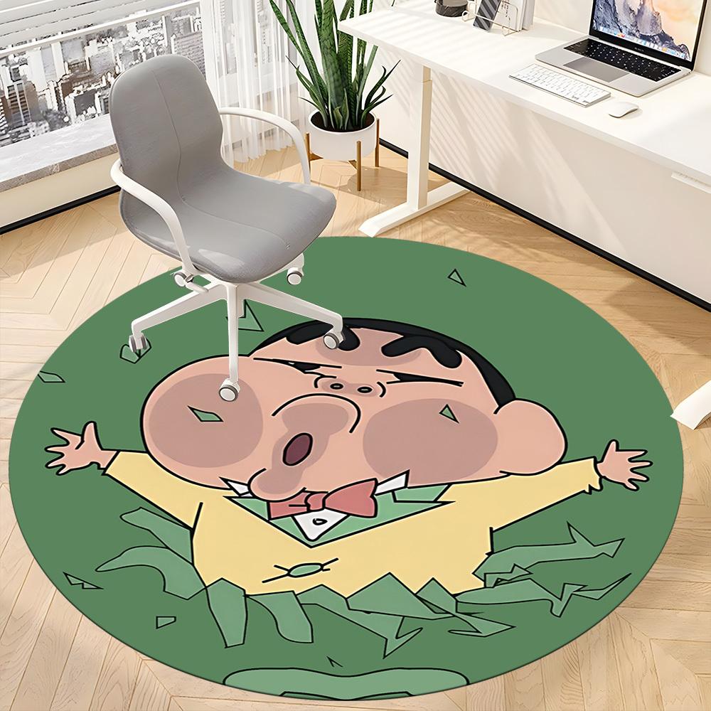1pc Crayon Shin-chan Office Round Area Rug, Under Office Chairs Bedroom Living Room Home Decor a1022147