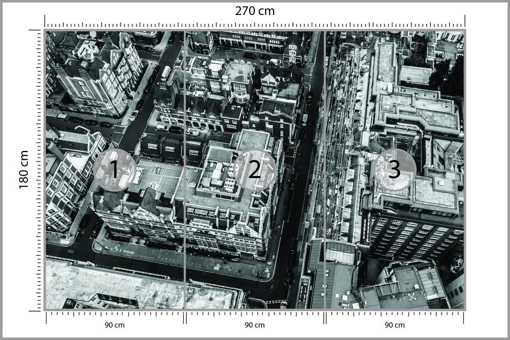 Photomural London Black And White  Smooth Vinyl 270x180