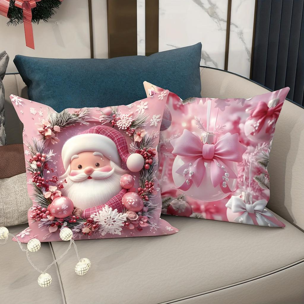 Cute Santa Claus Snowman pillowcase Christmas and New Year gift suitable for home room living room sofa cushion cover