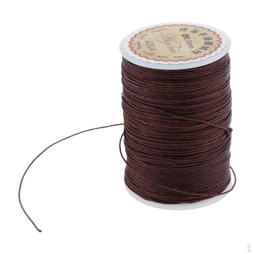 6 0.55mm Leather Waxed Thread Polyester Cord String for DIY Stitching