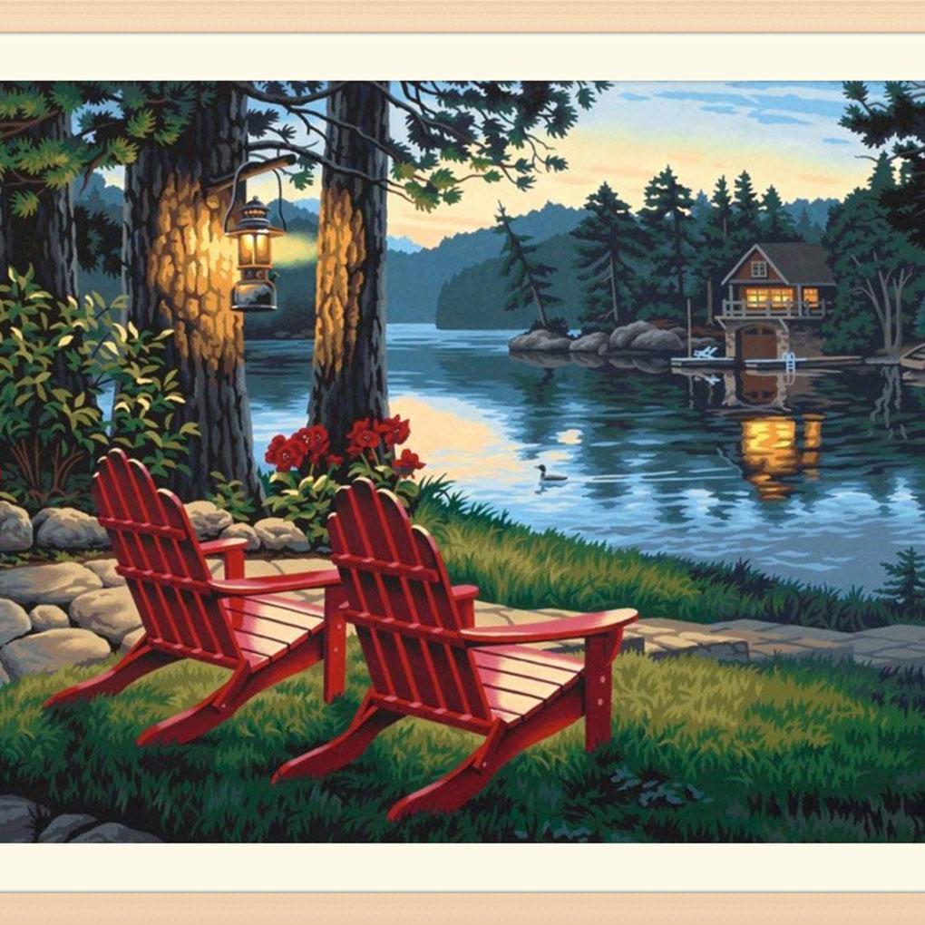 DIY Flower Scenery Crystal Stitch Living Room Diamond Needlework Bedroom Rhinestones Embroidery Painting