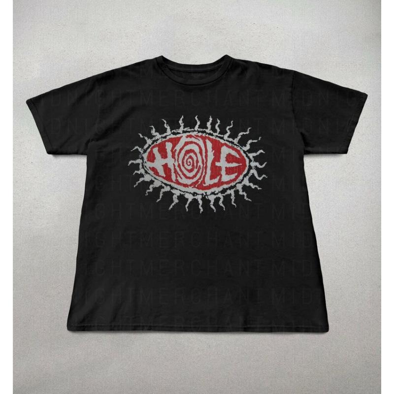 Hole Band T-shirt, Unisex Cotton Shirts, 90s ban S чёрный