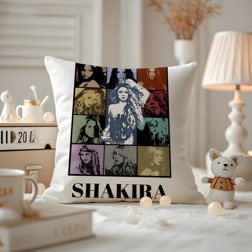 Shakira Cushion Cover Anti-dustmite Pillowcase Invisible Zipper Silky Short Plush Sofa Cushion Cover