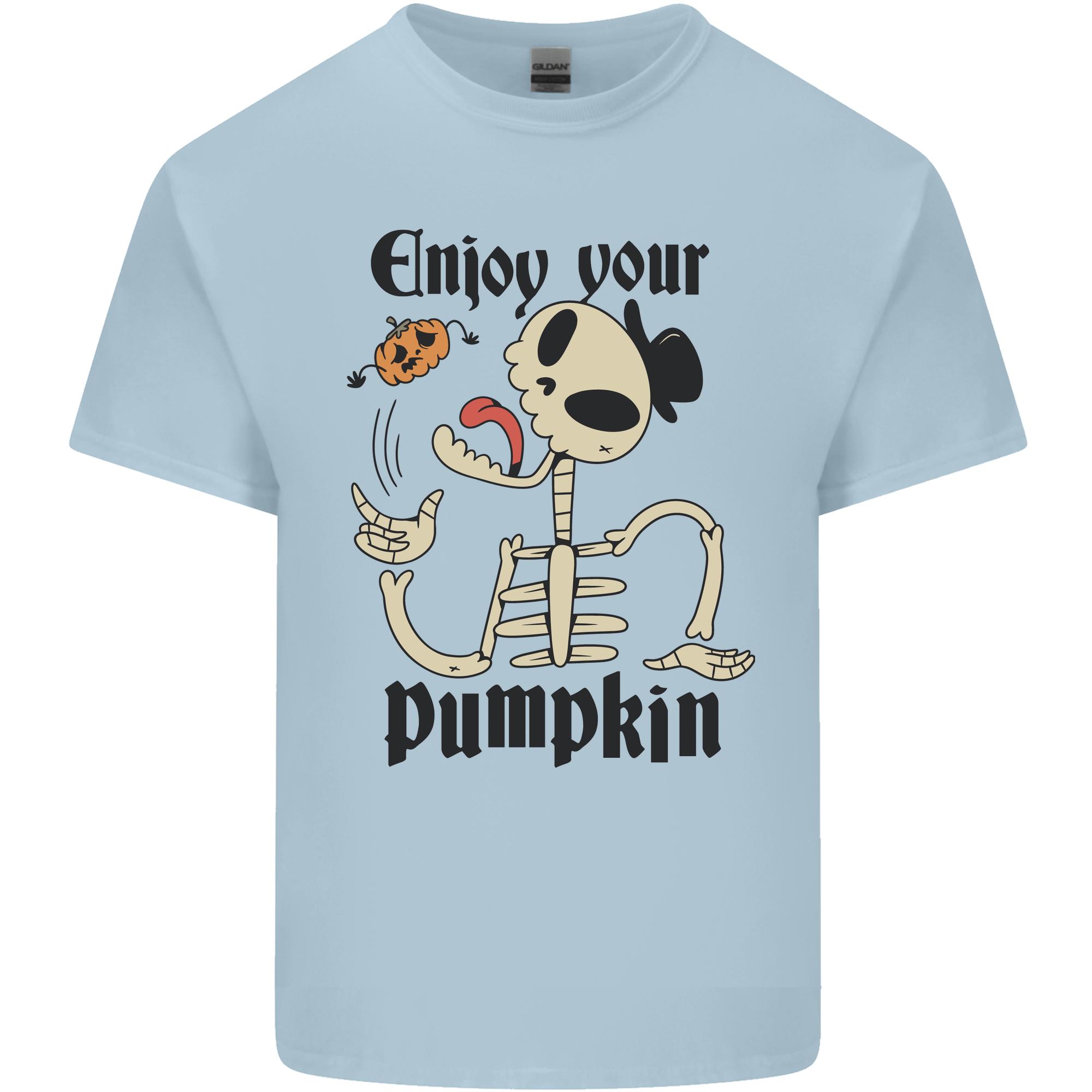 Enjoy Your Pumpkin Funny Halloween Skull Unisexs Light Cotton TShirt S