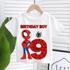 Childrens Spider Man High Quality Summer Childrens Tshirt Made of Breathable Fabric for 19 Birthday Parties