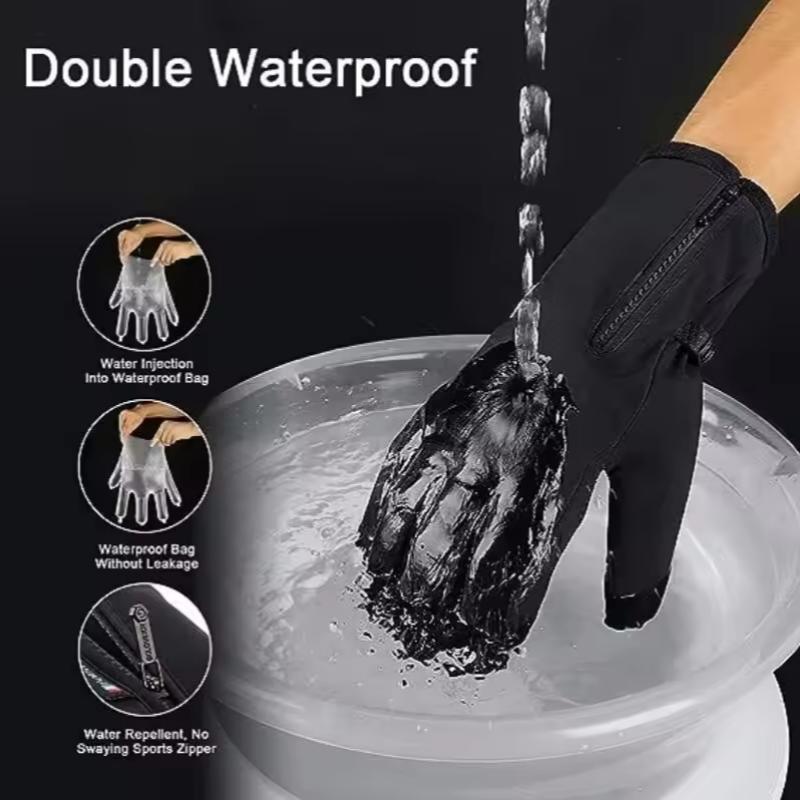 Waterproof Windproof Non-Slip Grips Glove Winter Warm Gloves Men Women Touch Screen for Cycling Driving Running Hiking