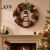 Kit per Realizzare Ghirlande in Tessuto Fai da Te, Kit Arte 3D con Ago per Adulti, Kit per Decorazioni Murali Tessili Tridimensionali Natalizie, Design Babbo Natale Pupazzo di Neve