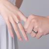 2Pcs/Set Astronaut Rings Light Luxury Personality Ring Lover Space Gift Party