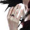 New Dark Style Punk Style Versatile Crow Ring Fashionable Opening Adjustable Index Finger Ring Red Zircon Heart Thorn Crow Rings