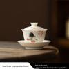 High-Grade White Porcelain Gongfu Tea Set with Gaiwan, Teapot, Teacups, and Fairness Cup - Perfect for Reunions and Business Gifts.