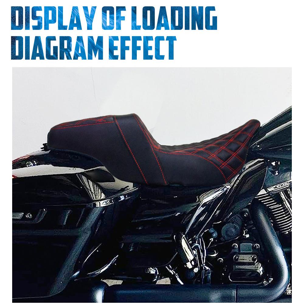 Motorcycle Two-Up Driver Passenger Seat Front Rear Cushion Seat For Harley Touring Road Electra Street Glide FLHT Ultra 2009-23