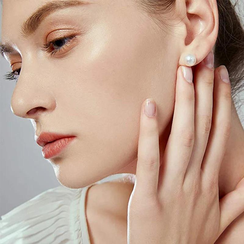 HENGSHENG White Cultured Freshwater Pearl Earrings For Women Classic 925 Sterling Silver Jewelry Gold Stud Earrings Dropshipping