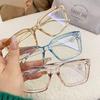 Ultra-light Trendy Tea-colored Square Photochromic Glasses for Women - Transparent, Slimming, High Aesthetic Bare-faced Design