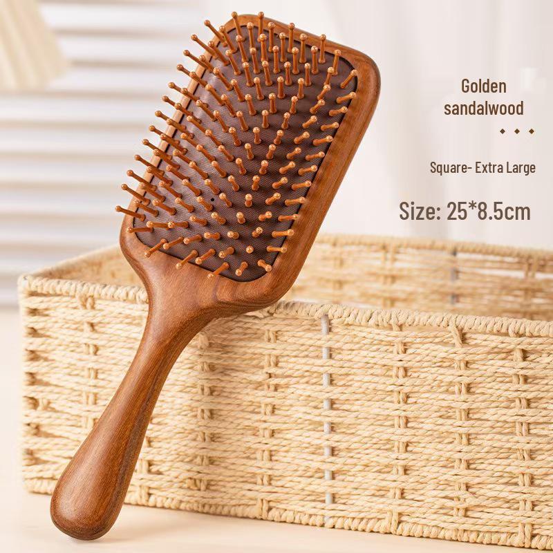 Golden Thread Sandalwood Anti-Static Scalp Massage Comb for Men and Women