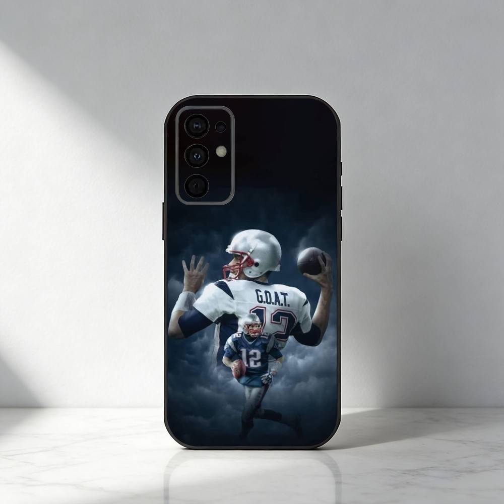 Baseball Player T-Tom B-Brady Phone Case For Samsung S25,S24,S21,S22,S23,S20,Ultra,S26,Plus,Fe,Note,5G Black Cover