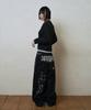 Lujeoseukeulleob Check Patch Wide Cotton Pants Black