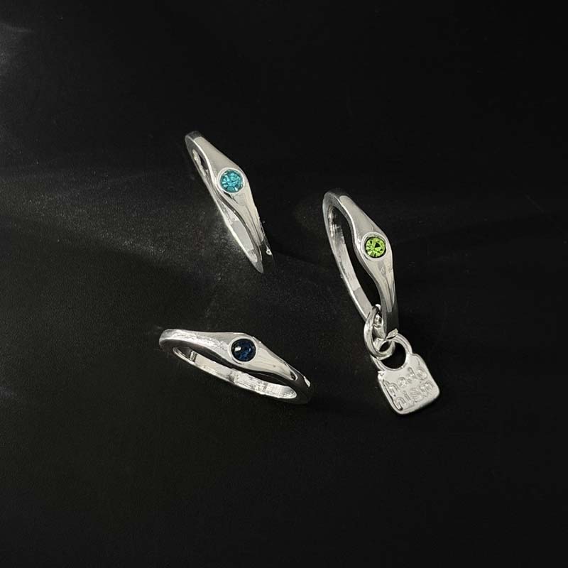 S/Set Vintage Copper Color Geometric Finger Rings For Women Fashion Metal Zircon Letter Pendant Rings Party Jewelry Gifts