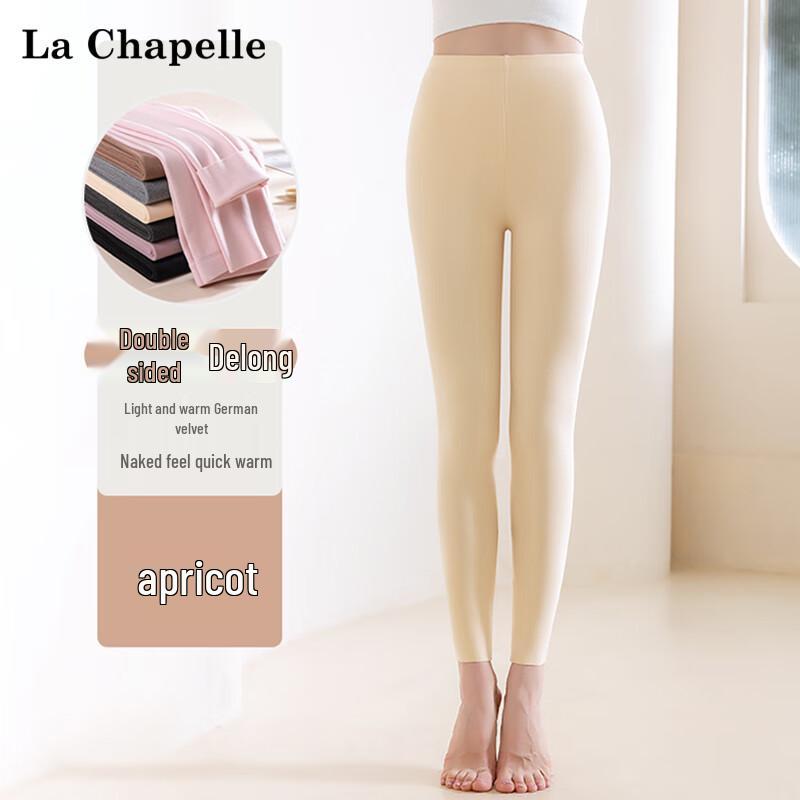 La Chapelle Damen Doppelseitige De Samt Thermo Leggings
