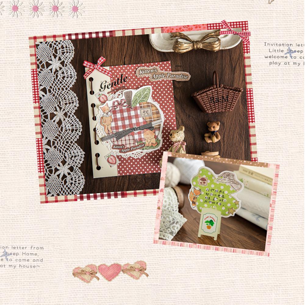 30 sheets Retro Patchwork Convenience Sticker Penny's Handmade Box Series Student Office Message Memo Memo